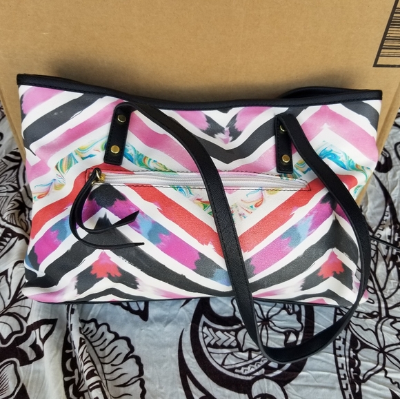 Nicole Miller Multicolor Chevron Women's Bag PVC - Picture 10 of 14